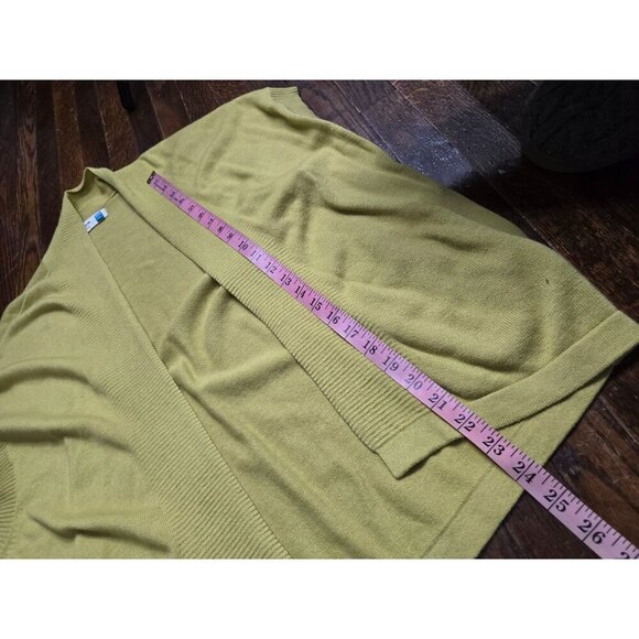 Anthropologie Sparrow Yellow Drapey Open Front Sweater Cotton Wool Angora - Picture 8 of 12